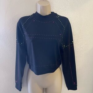 Nike Black Embellished Crop Hoodie
